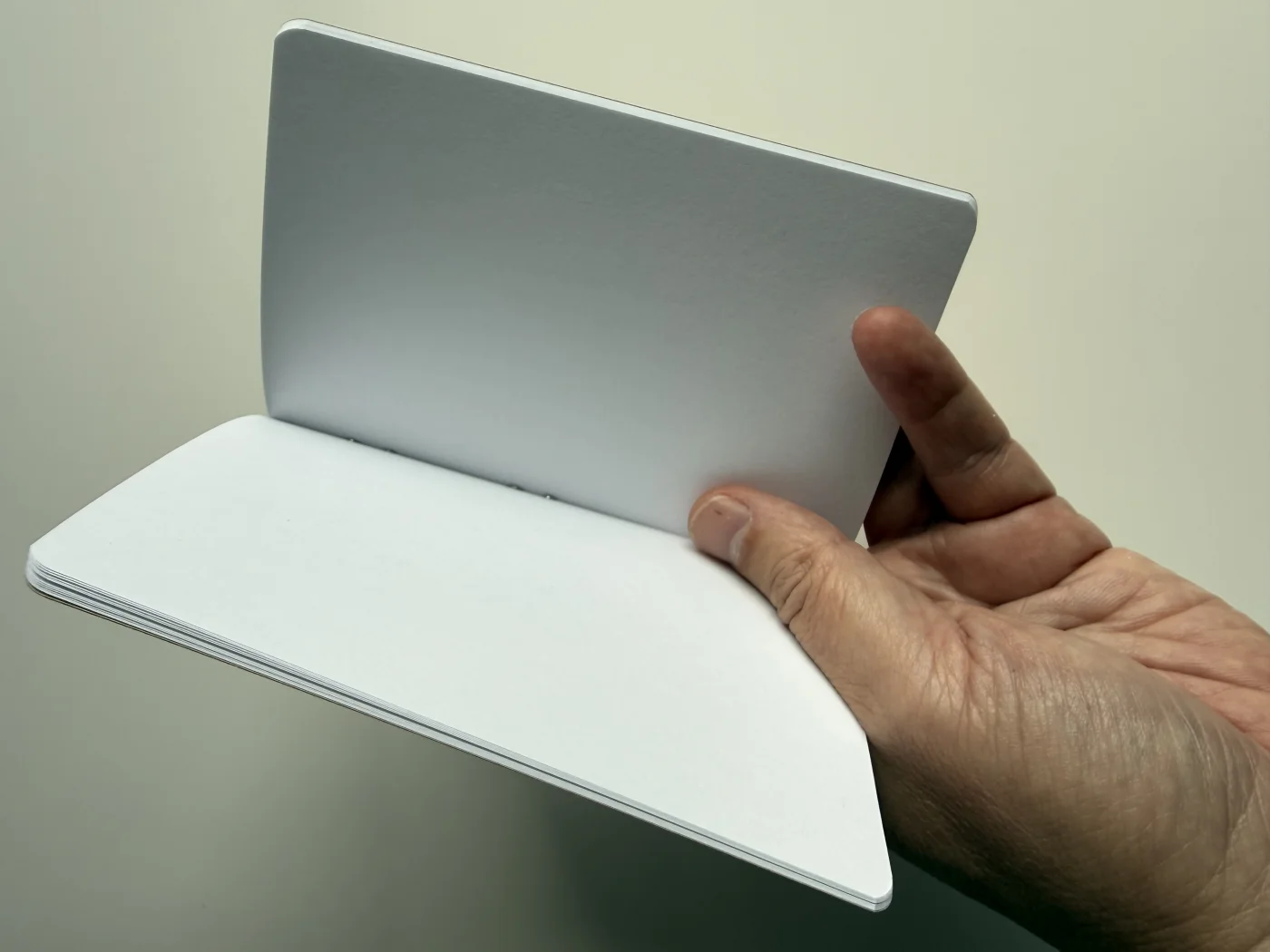 FOLD49 notebook opened to its plain white 90 GSM paper